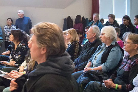 group of people listening to lecture