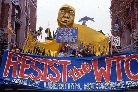 people at WTO protest