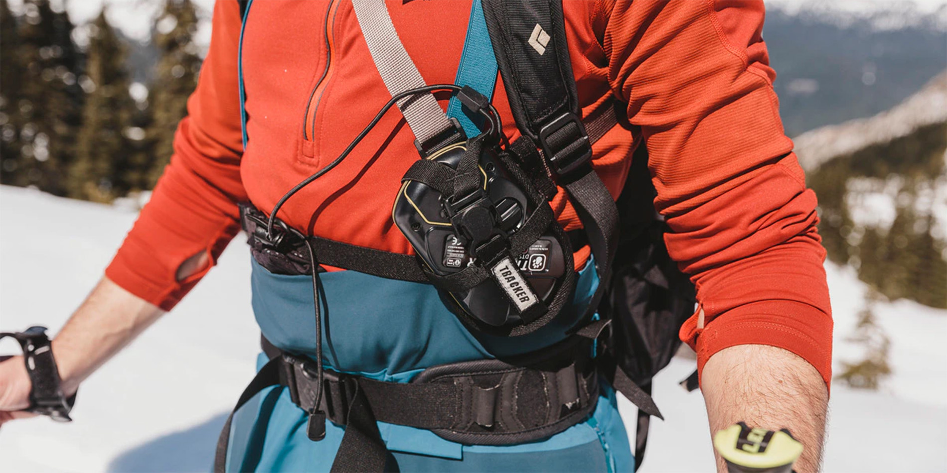 close up of hiker in snow