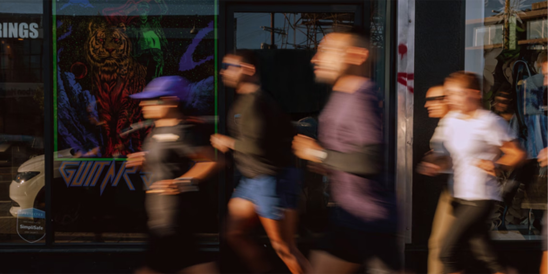 group of black men running