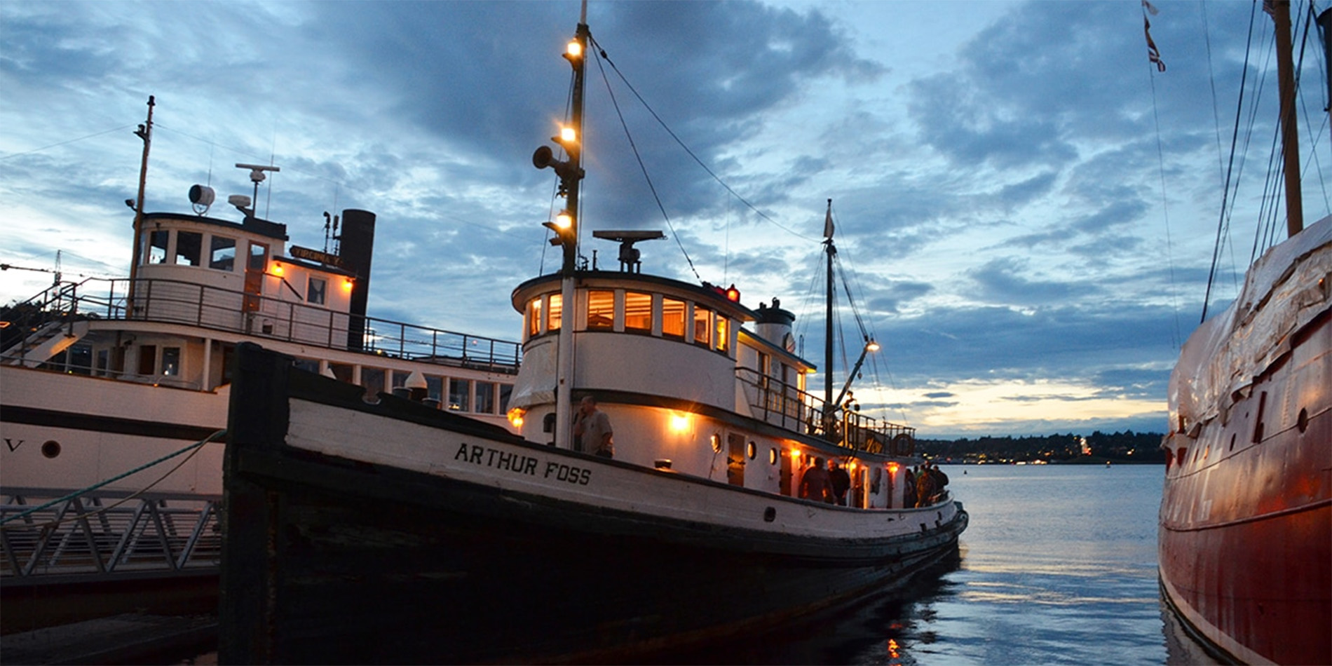 boats at dusk