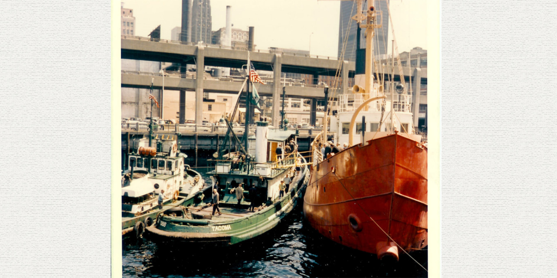 vintage image of boats