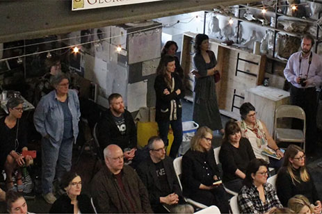 group of people listening to lecture