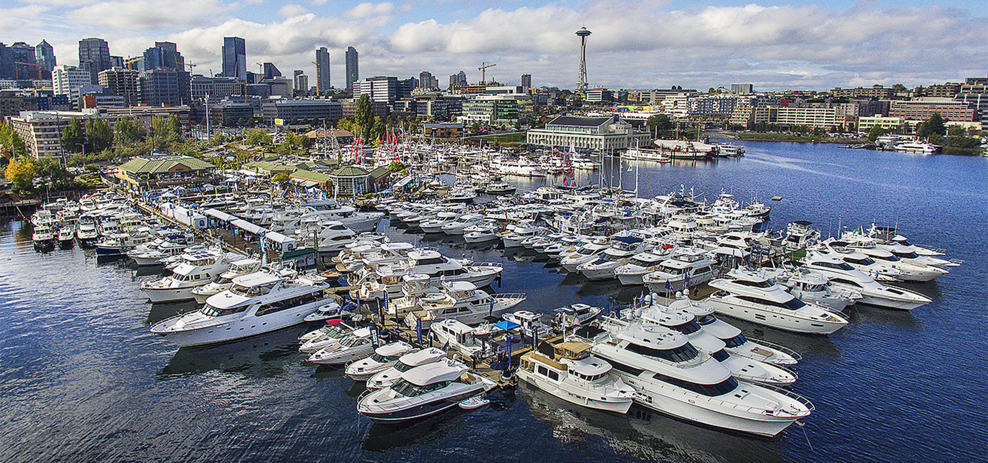 aerial view of yachts