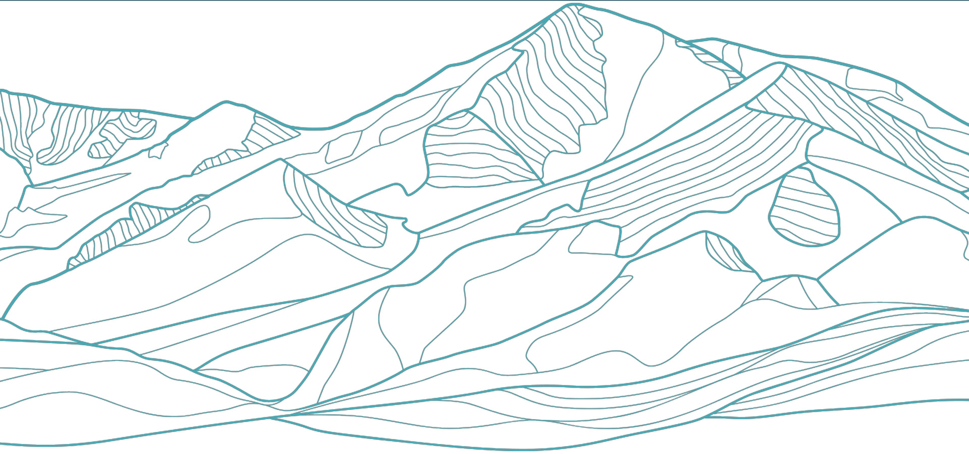 line drawing of mountains