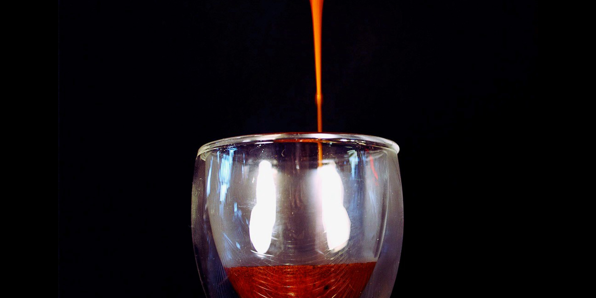 pouring espresso shot